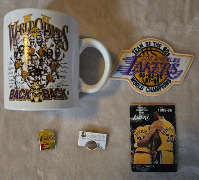 Los Angeles Lakers-World Championship 1984-1988 Bundle Pin Patch Mug Pocket Sche - Image 1 of 4