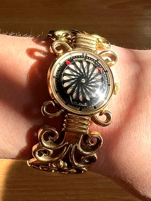 Reloj caleidoscopio cóctel Ernest Borel vintage brazalete raro años 60 funciona Foto 1 de 4