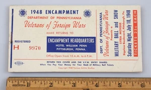 Libro de boletos de rifa de campamento Pennsylvania 1948 en estado bastante bueno Frazer Auto Prize Pittsburgh - Imagen 1 de 4