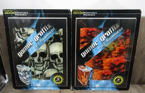 2 NEW GEEK CHIC GAMER GRAFFIX XBOX 360 1-BLACK w/ SKULLS / 1-FIRE SKULLS SKIN S - Picture 1 of 4