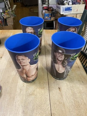 WWE Wrestling 2009 Summer Slam Super Big Gulp Lot of 4 Cena Orton Triple H Taker Foto 1 de 4