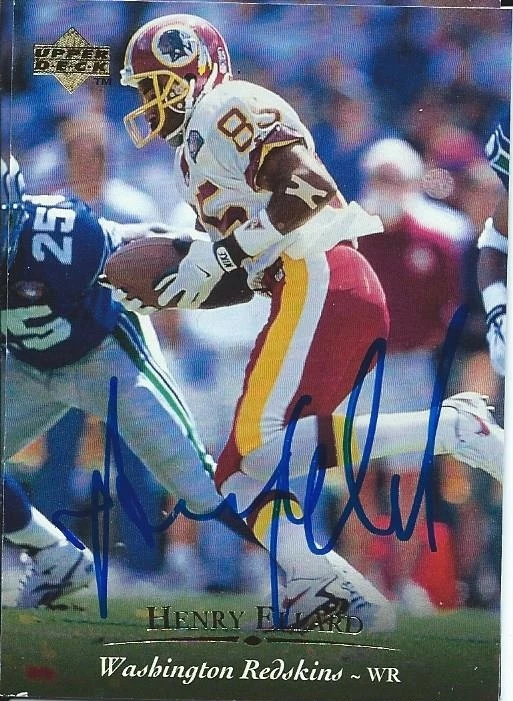 Signed Henry Ellard Washington Redskins 1995 Upper Deck SE Football Card #35
