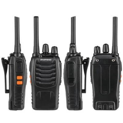 MARKENLOS 4X Baofeng BF88E PMR446 Walkie Talkie Sprechfunkgeräte Handfunkgerät Set Schwarz