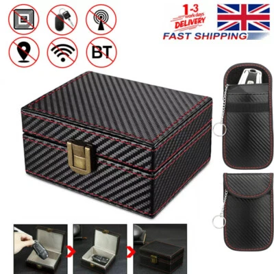 Large Faraday Box with 2 Blocker Pouch Car Key Signal Blocker Box Keyless Safe