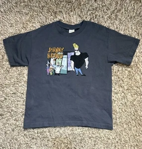 RARE Johnny Bravo w/ Friends Youth Large T-shirt Gray Cartoon Network - Picture 1 of 8