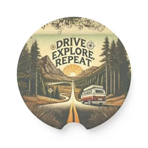 Speckstein Auto Untersetzer "Drive, Explore, Repeat" - Bild 1 von 8