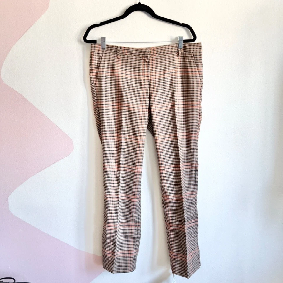Pantalones a Cuadros New York & Company, Retro Mod Preppy Groovy Talla 10 Foto 1 de 4