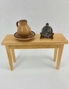 Vintage painted pewter spatter Pitcher Bowl 1:12 Dollhouse Miniature Home Decor - Picture 1 of 6