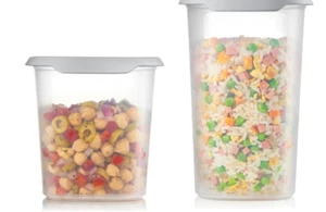 Tupperware Storage One Touch Fridge Pantry Saver Set White Seal 1.1L & 1.8L New - Picture 1 of 3