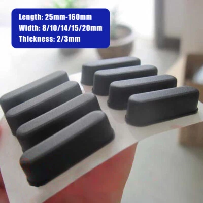 Schwarz Oval Rutschfeste Gummifüße Pads Silikongummi Möbelgleiter 8-20mm Breite - Bild 1 von 4