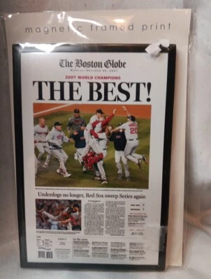 Boston Globe,  Red Sox Baseball WORLD SERIES 2007 CHAMPIONS Magnet 4"x6" - Image 1 of 4