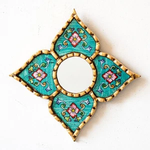 Decorative Hanging wall mirror 6" for Home decor | Small Mirror Christmas gifts - Picture 1 of 20