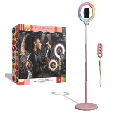 NEW FAO SCHWARZ SOCIAL STAR SELFIE LIGHT STAND PINK - Image 1 of 3