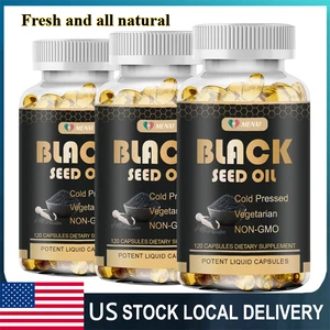 100% Pure Organic Premium Black Seed Oil Capsules 1000mg - Non-gmo & Gluten-Free - Picture 1 of 12
