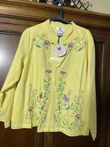 (NWT) Quacker Factory Women's Full Zip Top/Jacket, Floral/Embroidered, Size: 3XL - Picture 1 of 12