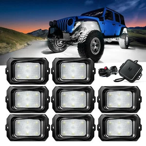 8 Pods C2 Pure White LED Rock Lights Underbody Led Lights Pods Offroad ATV - Picture 1 of 24
