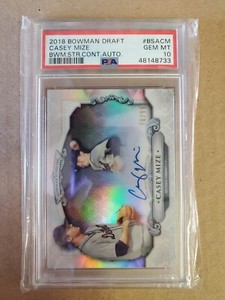 2018 Bowman Sterling Autographs Refractors #BSACM Casey Mize /99 PSA 10 GEM MINT
