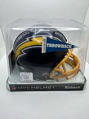 Minicasco Chargers firmado por Charlie Joiner T/B Navy Riddell con certificado de autenticidad HOF'96 hoja Foto 1 de 4
