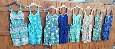 Unisex adult Overall/ Bib MultiPrint Cotton Clown Costume Medium Large XL PICK 1 - Image 1 of 4