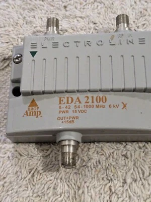 15dB GAIN ELECTROLINE CABLE TV HDTV ANTENNA  AMPLIFIER RF SIGNAL BOOSTER - Image 1 of 4