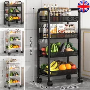 3/4 Tier Fruit Vegetable Storage Trolley shelve Organizer Stand CART Kitchen ~UK - Picture 1 of 14