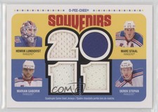 2011-12 O-Pee-Chee Souvenirs Quadruple Relics Henrik Lundqvist Marc Staal HOF