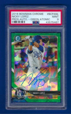 PSA 9 Nicky Lopez 2019 Bowman Chrome Prospect Green Atomic AUTO MLB Rookie SP/99