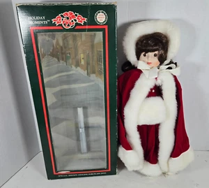 Holiday Moments Special Edition Echt Porzellan Winter Weihnachten Puppe mit Ständer - Bild 1 von 7