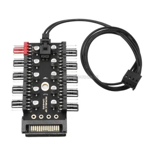 4Pin 12V SATA 1 to 10 way cooling fan hub splitter PWM Adapter Speed Controller - Picture 1 of 6