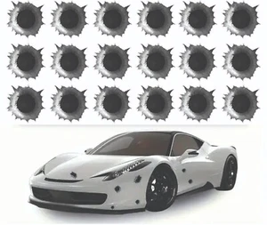 18 x Kugellöcher Vinyl Aufkleber Auto Van LKW LKW Taxi LKW Neuheit Aufkleber 35mm - Bild 1 von 1