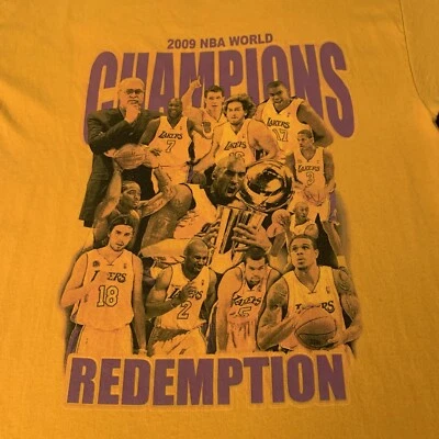 NBA World Champions REDEMPTION 2009 T Shirt Size Large & Tall - LA Lakers KOBE - Image 1 of 4