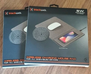 2pk Blackweb Wireless Charging Station Mouse Pad Smartphone QI 5w New In Box - Picture 1 of 1