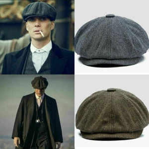 Peaky Blinders Hombres Niños Periódico Gorra Plana Espina de Arenque Tweed Panadero Niño Gatsby Sombrero - Imagen 1 de 12