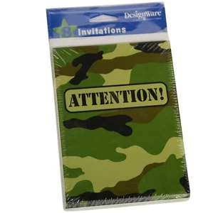Camo American Hero Camouflage Party Invitations By American Greetings - Set of 8 - Picture 1 of 1