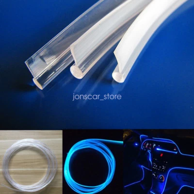 3.0mm 16ft 32ft Plastic Blade Skirt Side Glow Optic Fiber Cable Car Light Decor