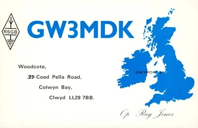 1 x QSL Card Radio UK GW3MDK Colwyn Bay Clwyd Wales 1988 ≠ S224 - Image 1 of 2