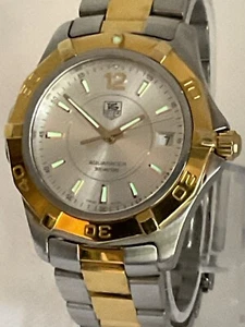 Stunning Tag Heuer Men’s Aquaracer Quartz WAF1120 Watch-Steel&Gold Fits Up to 7” - Picture 1 of 10