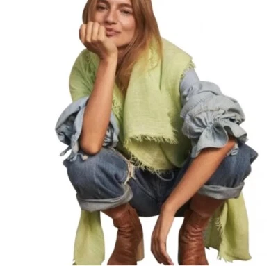 NWT Free People Sunwashed Travel Scarf Shawl Pistachio Green - Image 1 of 4