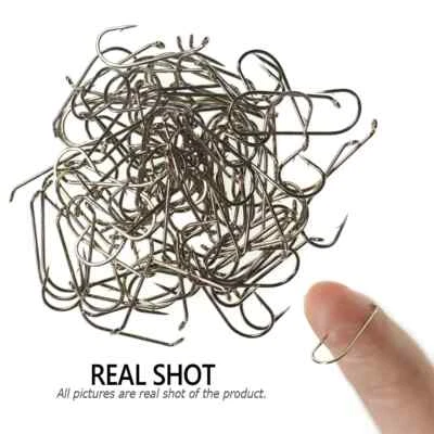 New Fly Tying Hook 500/1000PCS High Carbon Steel Nymph Dry Wet Fishing Hook Bend - Image 1 of 4