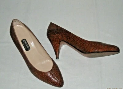 vintage scarpe donna pitone tacco alto misura 40 - vintage shoes python nr 40 - Immagine 1 di 4