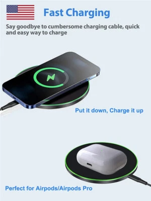 30W Wireless Phone Charger Pad / Fast Charge Dock for Samsung, iPhone + Others - Image 1 of 4