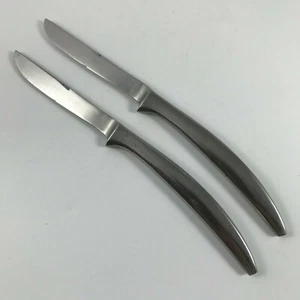 Vintage WMF FRASER STAINLESS - 2 STEAK KNIVES #0833 HEAVY CURVED HANDLE Japan - Picture 1 of 2