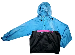 Black Ice Men's Nylon Hooded Rain Jacket Windbreaker 1/4 Zip/Snap Size Large - Picture 1 of 8
