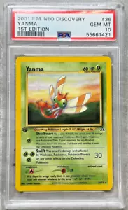 Pokemon Card 1st Edition Yanma PSA 10 Gem Mint, Neo Discovery #36, 2001 - Picture 1 of 4