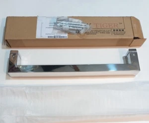 Tigre a specchio lucido 15,75" Tiger porta doccia quadrata cromata lucidata - Foto 1 di 4
