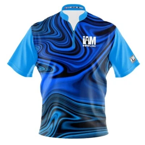 NEW I AM Bowling™ Azure Swirl Bowling Jersey Sizes S-4XL Moisture-Wicking - Picture 1 of 14