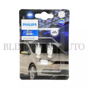 PHILIPS T10 W5W LED Ultinon Pro3100 6500K White Light Bulbs Globes - Picture 1 of 12