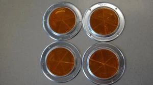 Arrow 219 SAE-A Yellow Reflector NEW STOCK metal chrome ring trim Amber Round 5" - Picture 1 of 11