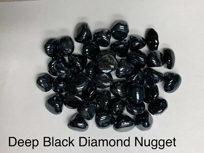 Deep Black Diamond Nugget Fire Glass, Gas Fireplaces, Gas Fire Pits, Landscaping - Image 1 of 2