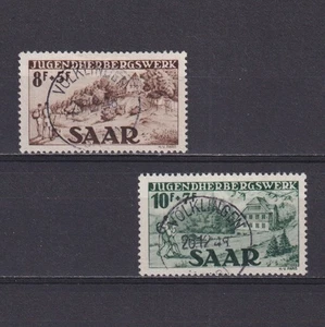 SAAR 1949, Mi# 262-263, CV €260, The youth hostels, signed, Used - Picture 1 of 2